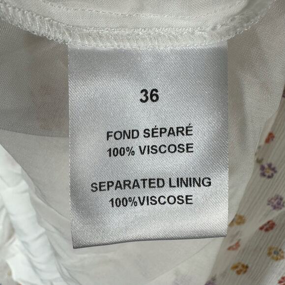 SEE BY CHLOE Bow Floral-Print Georgette Blouse Size FR 36 Small US 4 - Picture 4 of 15